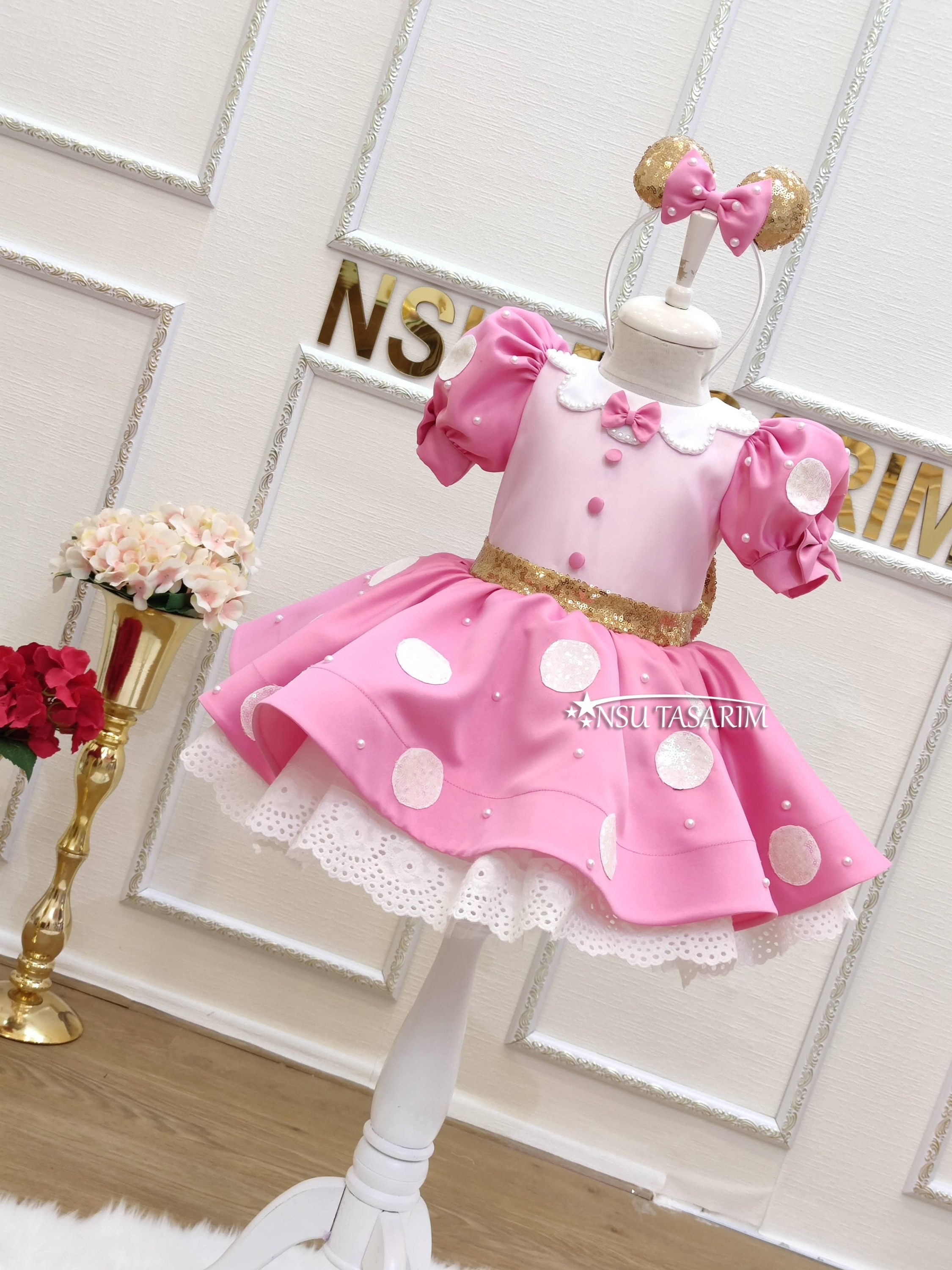 Simular Horno transatlántico Disfraz de Minnie rosa. Vestido de niña. Vestido de cumpleaños - Etsy México