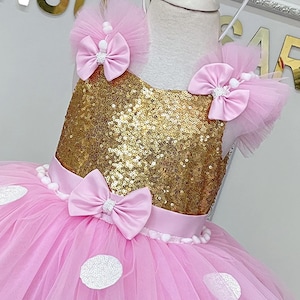 Pink Minnie Mouse Dress. Baby Girl Dress. Minnie Mouse Birthday Dress ...