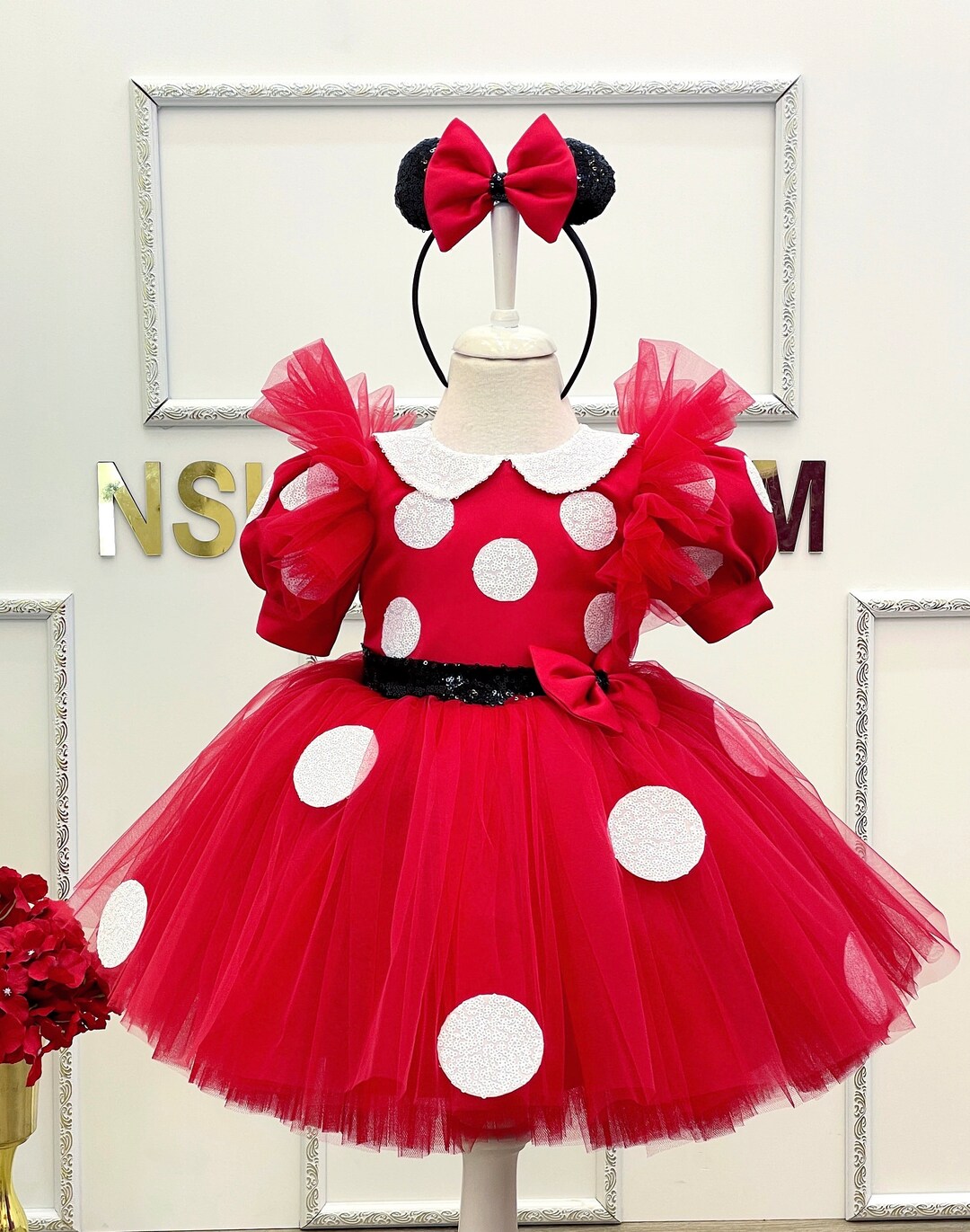 Minnie Mouse Costume. Baby Girl Minnie Mouse Costume. Brithday Minnie