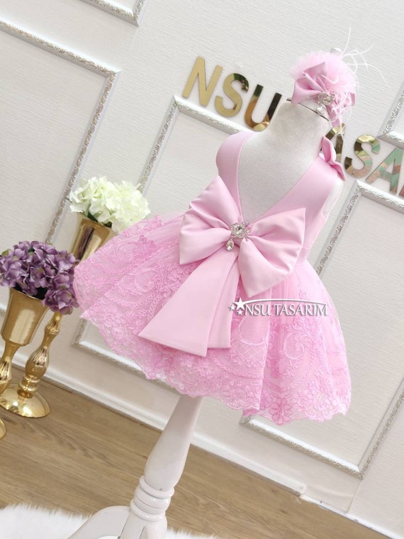 Pink Baby Girl Dress. Pink Lace Dress. Baby Girl Dress 1st Birthday Dress. Baby Pink Dress. Etsy UK