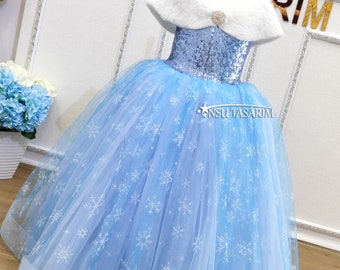 Princess frozen dress . Baby girl dress. princess elsa dress. Elsa dress. For special occasion. Handmade!