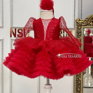 Red baby girl dress front full size