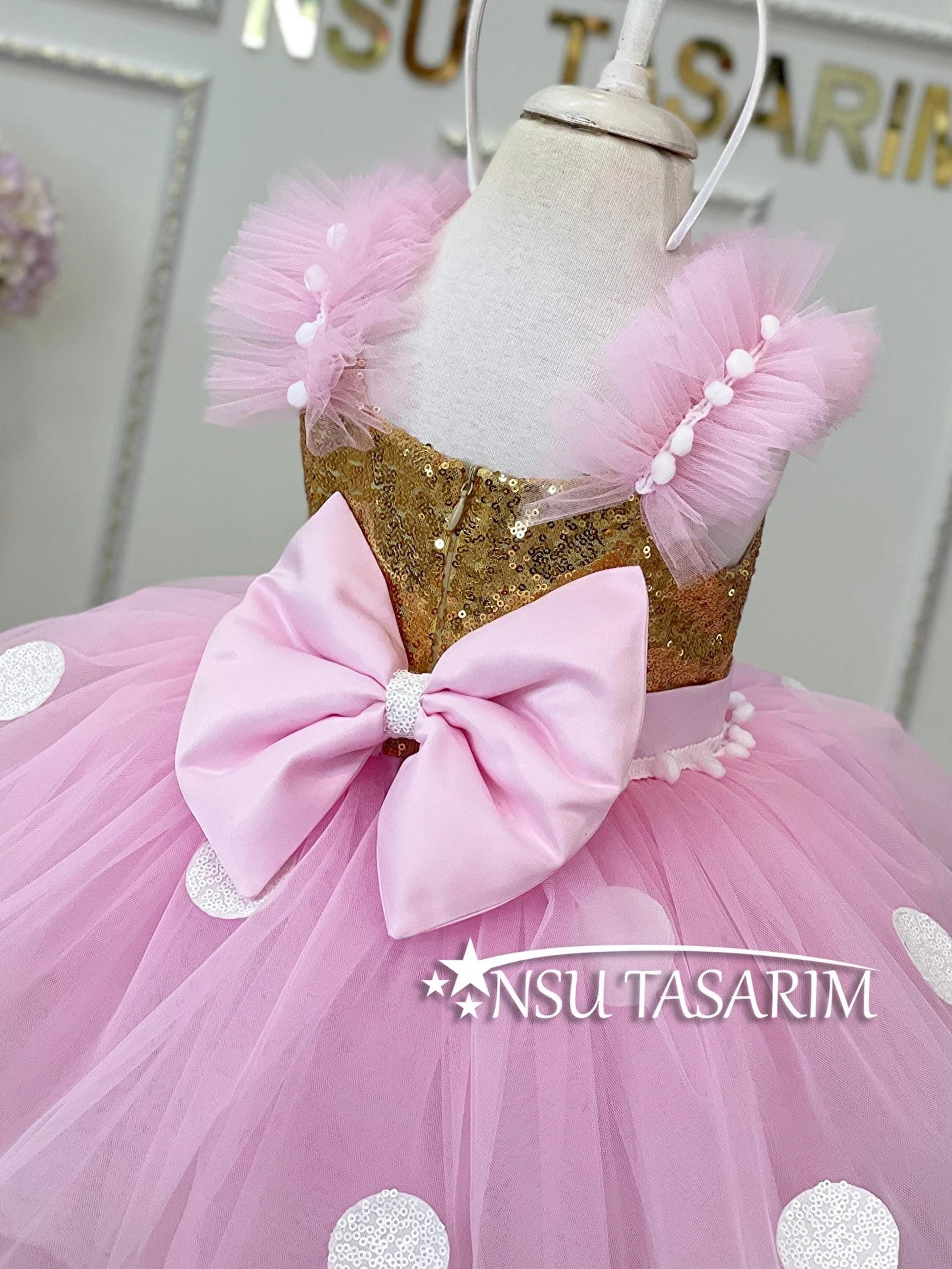 Pink Minnie Mouse Dress. Baby Girl Dress. Minnie Mouse Birthday Dress ...