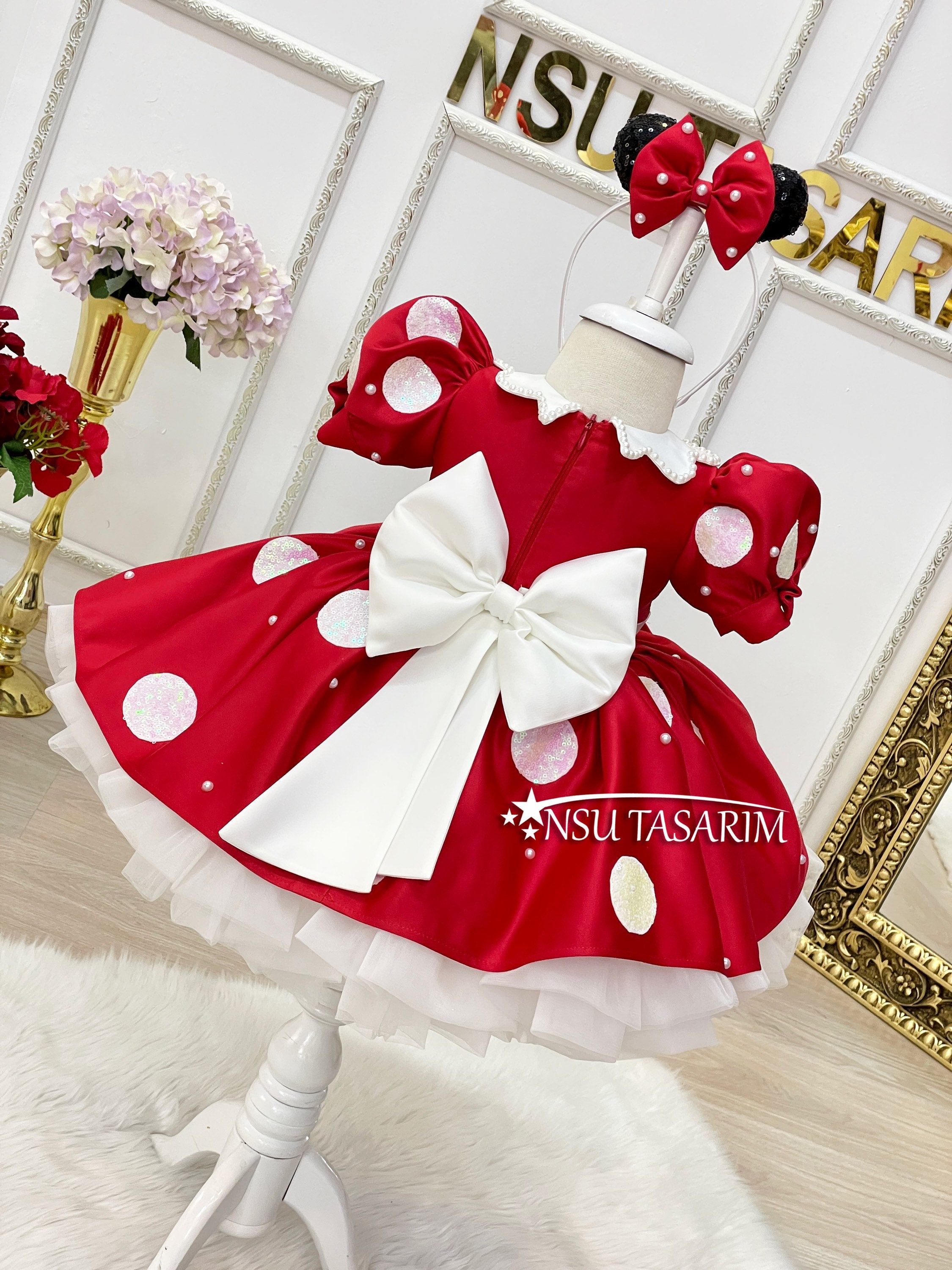Red Minnie Mouse Dress. Baby Girl Dress. Minnie Mouse Birthday Etsy
