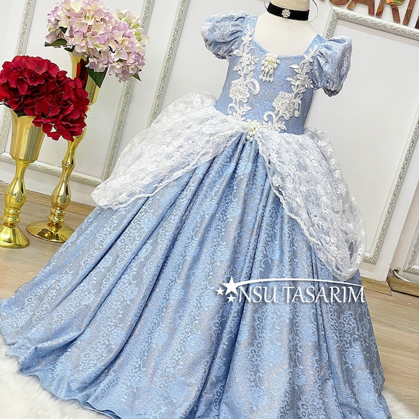 Cinderella costume . Baby girl dress. Cinderella princess birthday dress. Sparkle cinderella dress. For special occasion. Handmade!