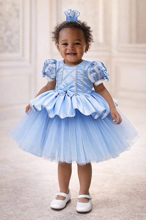 cinderella theme birthday dress Mermaid Lagoon Couture gown with hand work detailing 6-7Y main image 1
