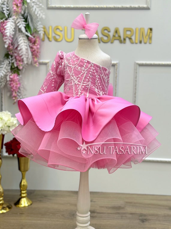 Baby Girl Dress. Hot Pink and Silver. Sparkle Dress. Party Dress. Baby Girl Hot Pink Dress. for Special Occasion. Etsy Canada