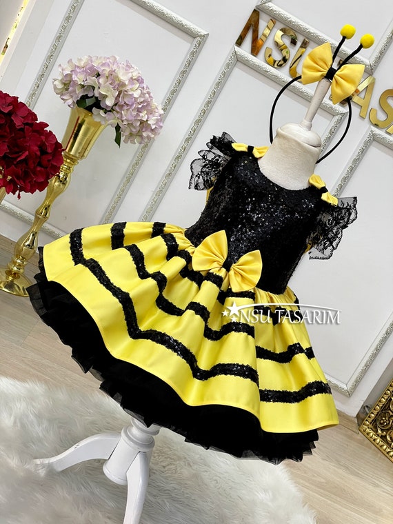 Abito di compleanno dell'ape, costumi dell'ape gialla, abito dell'ape del  servizio fotografico, vestito dell'ape del 1 compleanno, abito da bambina  gonfio al ginocchio -  Italia