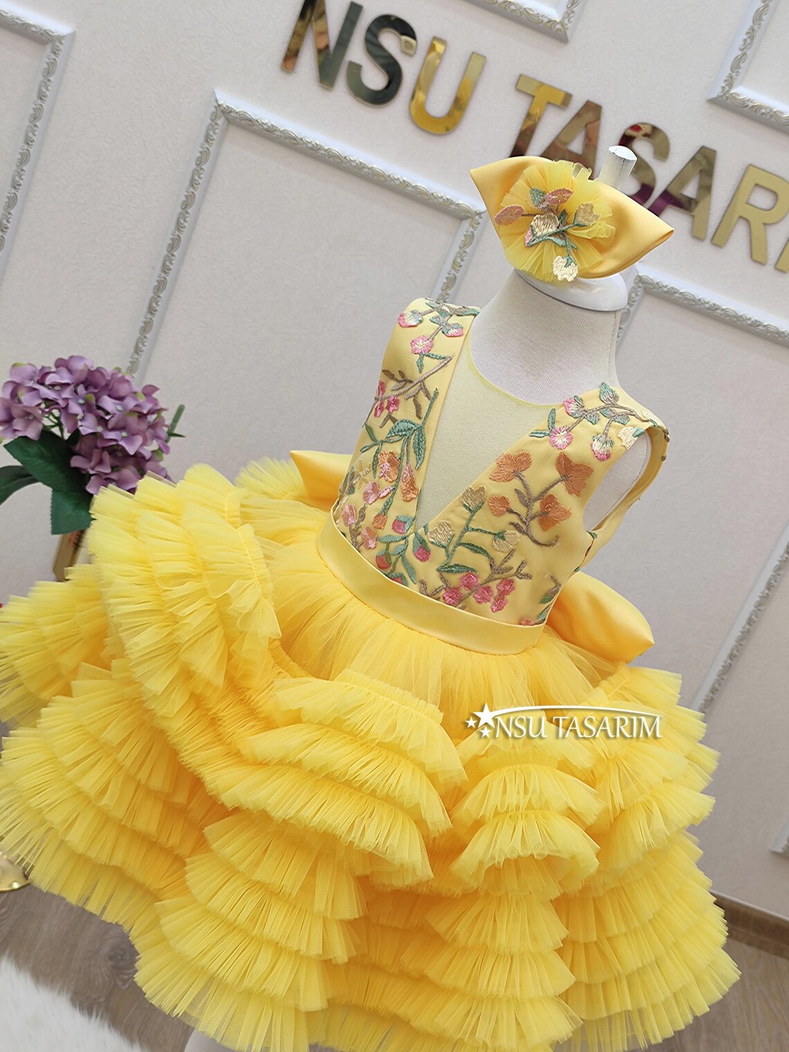 Yellow Baby Girl Dress. Baby Party Dress. 1st Birthday Dress Etsy