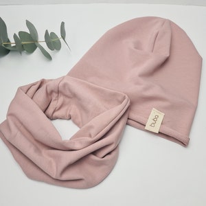 Loop scarf simple thin plain Pink