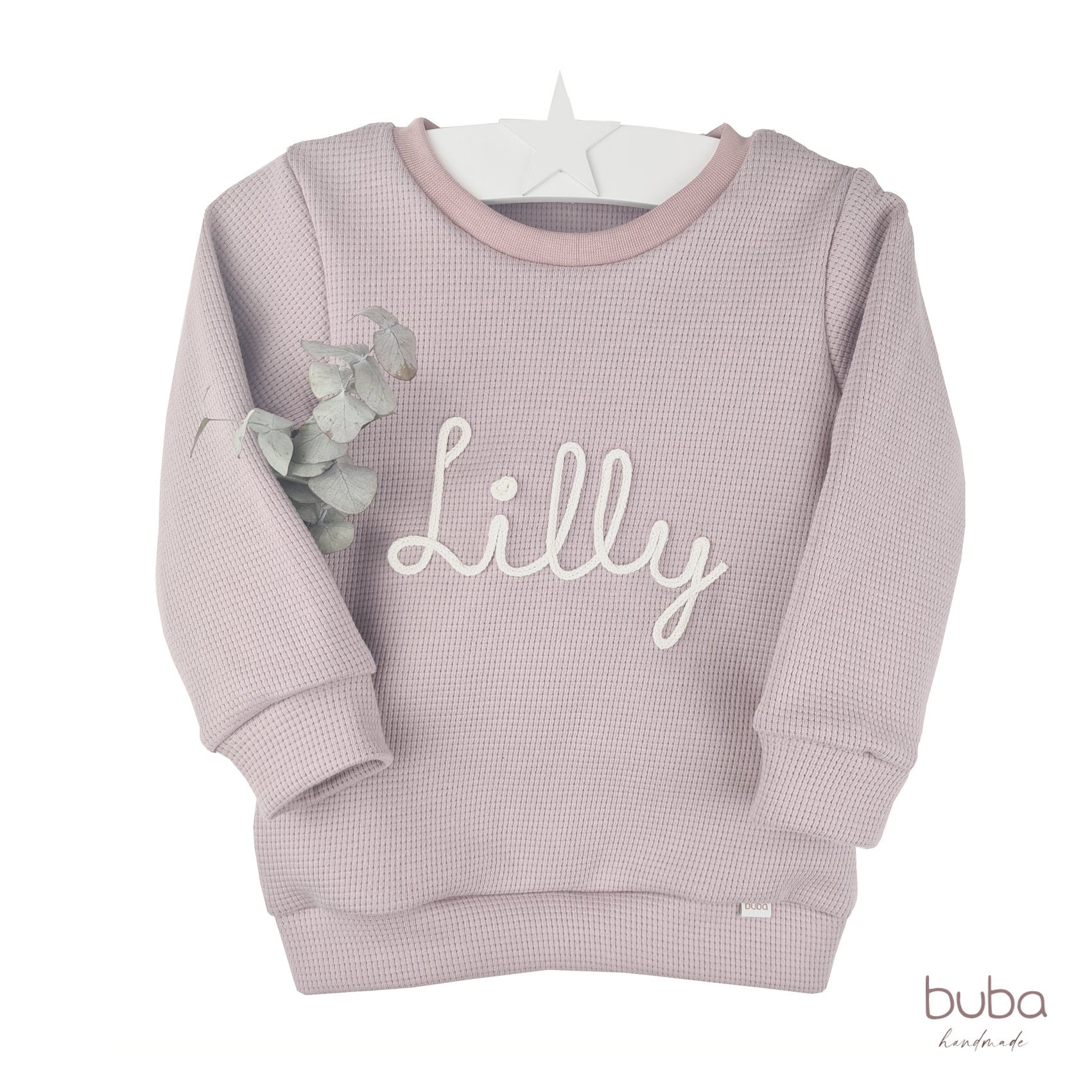 BebeDeParis Doudou BigBunny – Personalisierbares Schmusetuch, Handbestickt, Rosa