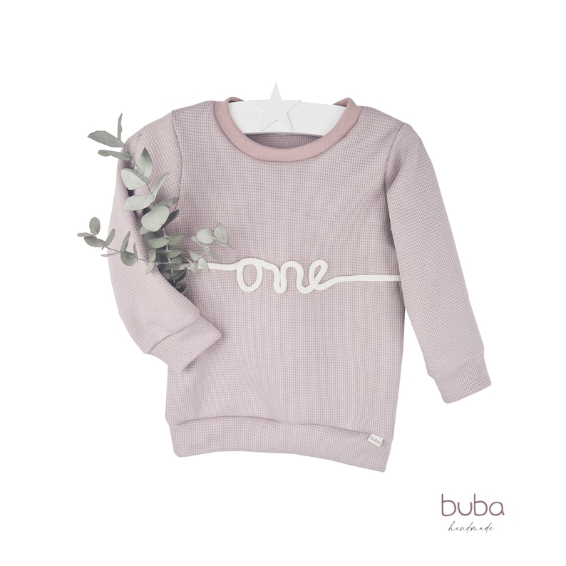 Sweater sweater made of waffle structure with cord font name number personalized Altrosa