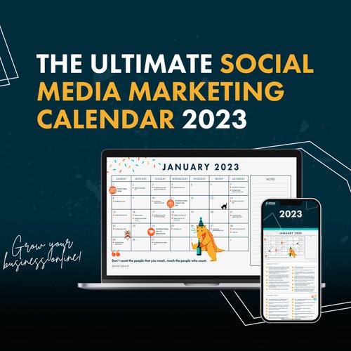 Social Media Marketing Calendar 2023 facebook Instagram - Etsy