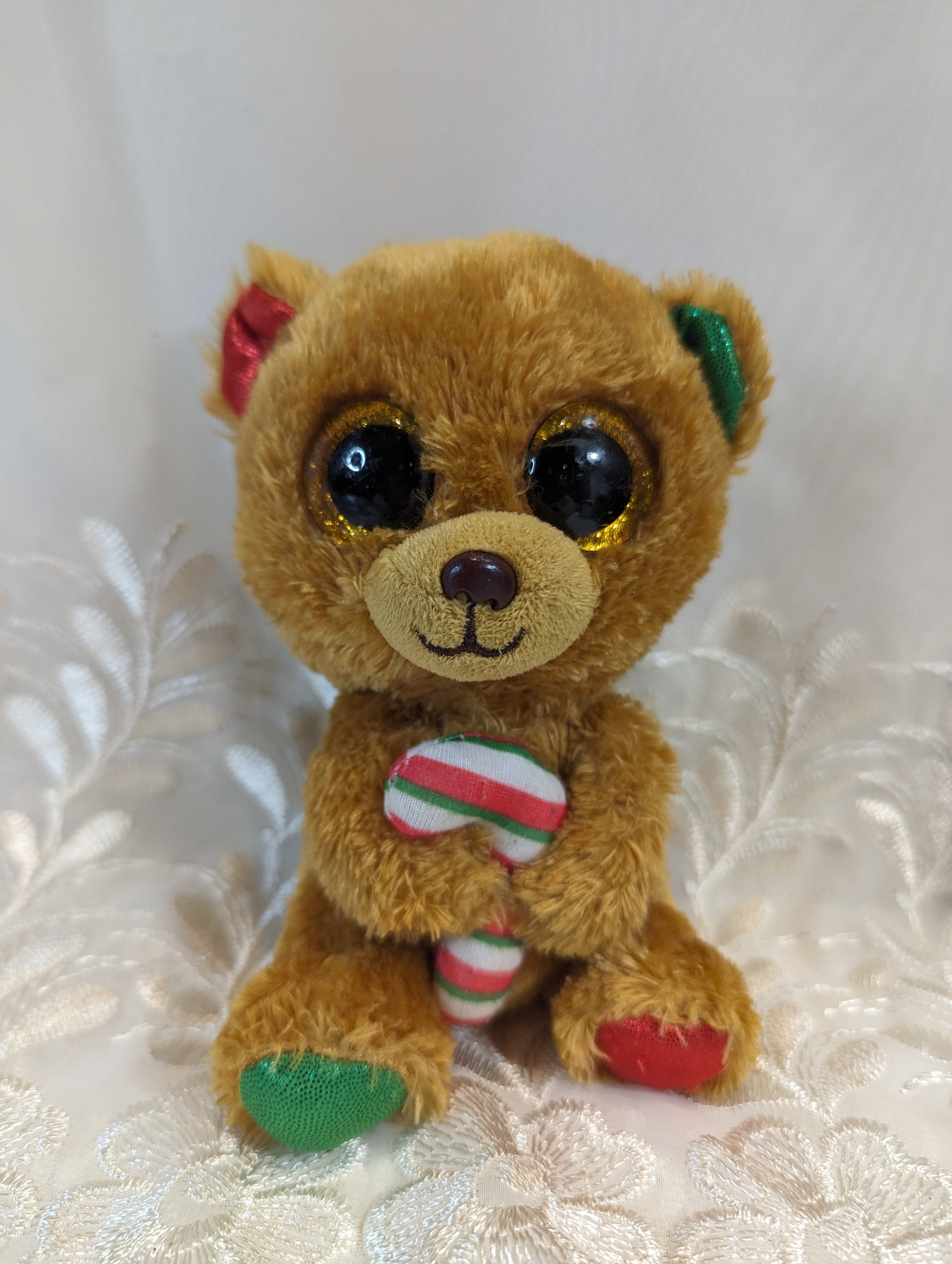 Ty Beanie Boo Bella the Christmas Bear With Candy Cane 6 In No Tag Scuffed Eyes Etsy UK