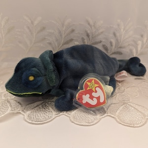 Ty Beanie Baby - Arc-en-ciel Le caméléon bleu (8 pouces)