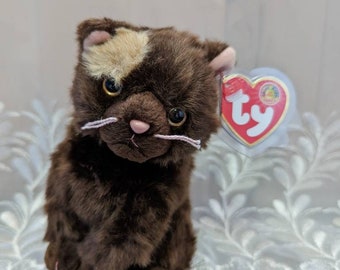Ty Fiddler the Brown Cat Beanie Baby of the Month for January