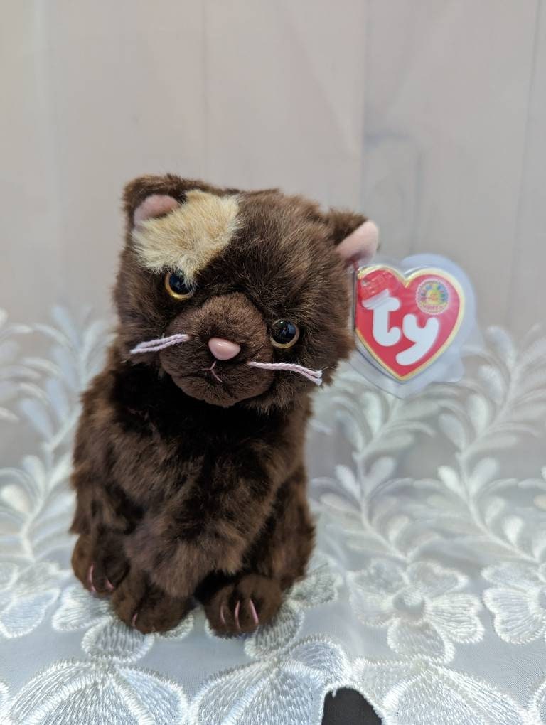 Ty Fiddler the Brown Cat Beanie Baby of the Month for January