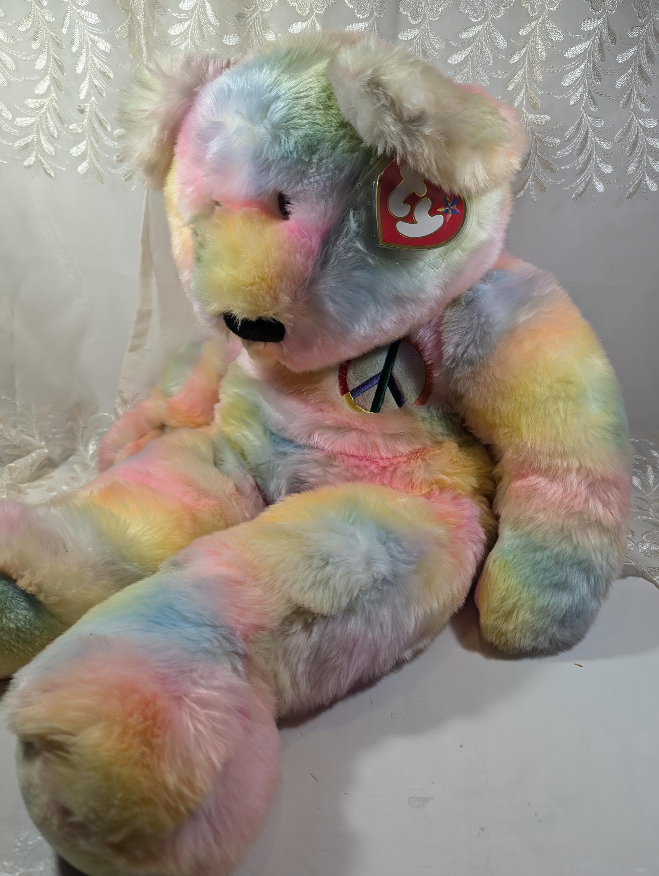 Ty Beanie Buddy - Extra Large Peace the Bear (28 In) *rare* - Etsy