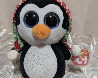 Ty ビーニーブーズ ペンギン レッド キラキラ帽子 ゲイル 6インチ