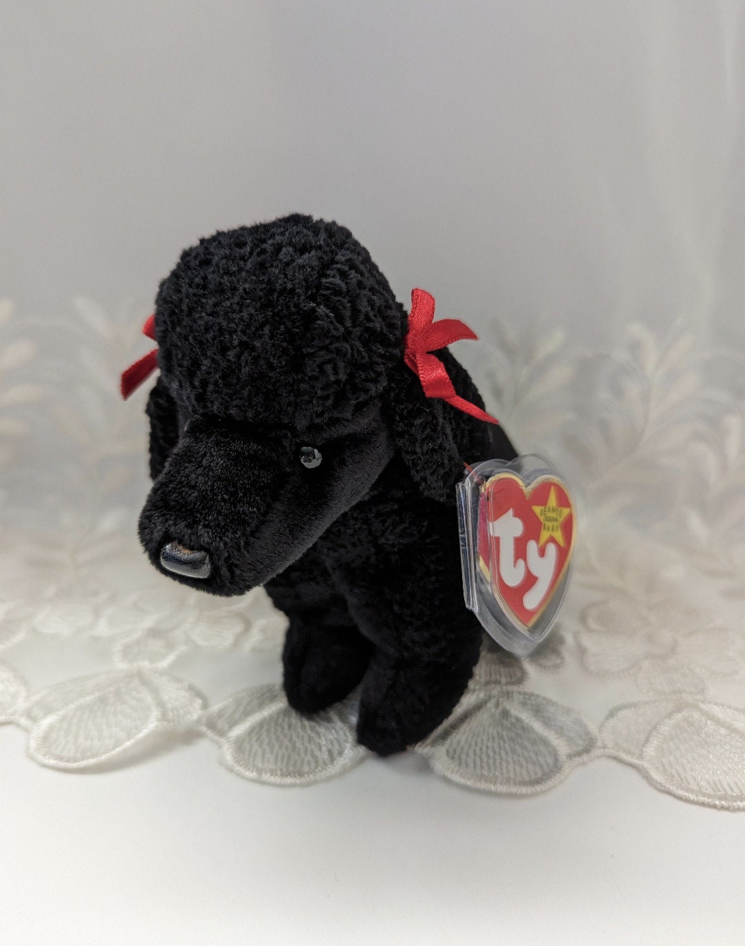 Black poodle top beanie baby
