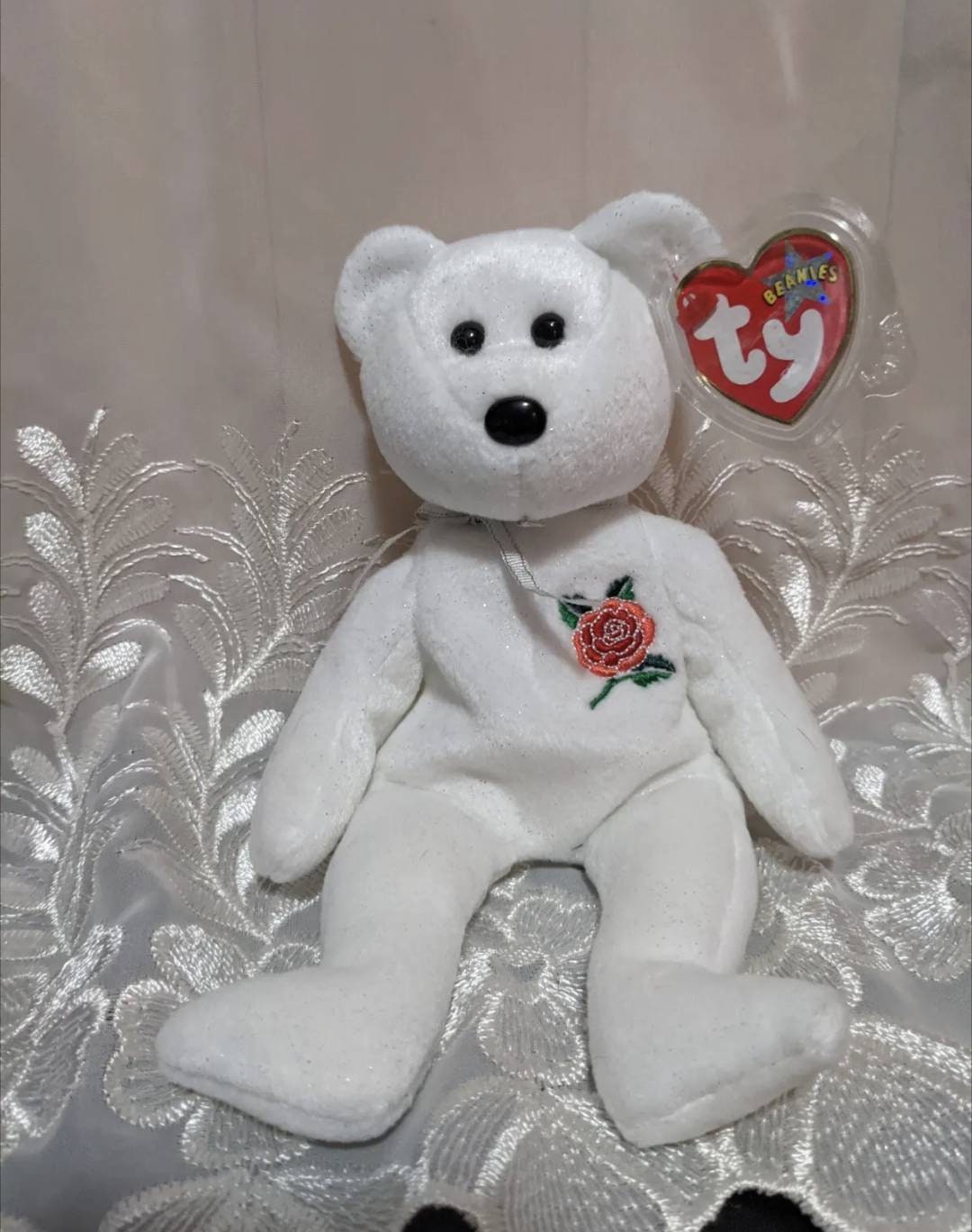 TY Beanie Baby Rose the Bear UK Exclusive Rare Rare Vintage Plush Toy 9in Etsy UK