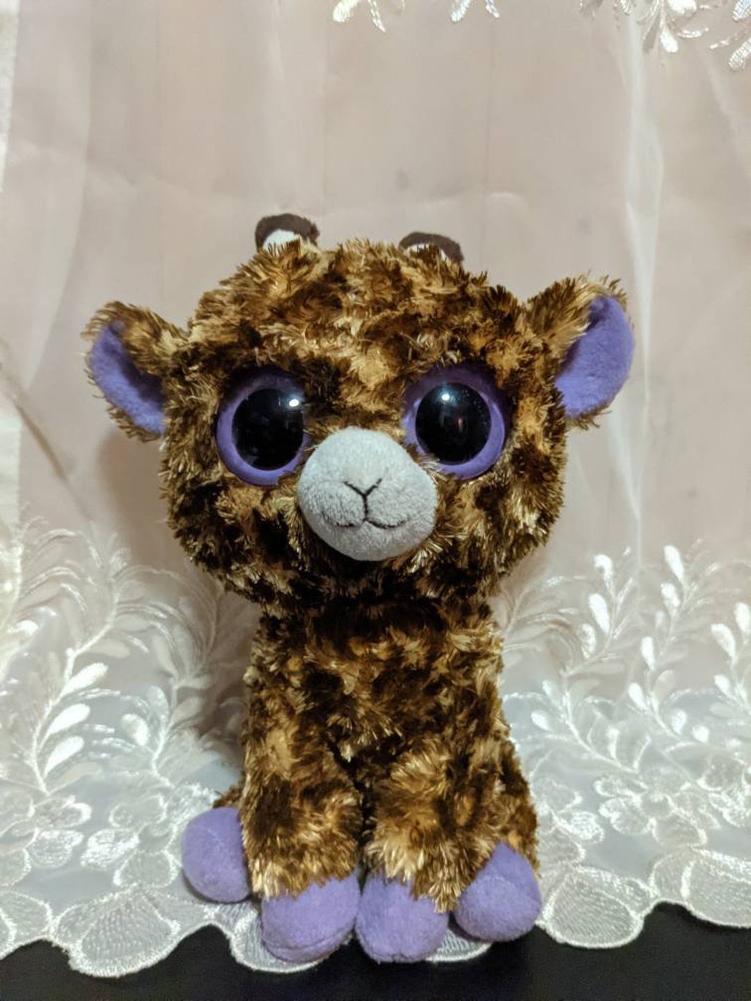 Ty Beanie Boo Safari the Giraffe rare First Gen Purple Tag 9in Missing