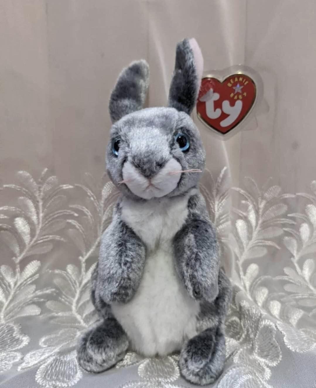 Ty Beanie Baby - Hopper the Gray Bunny Rabbit (7in) - Etsy