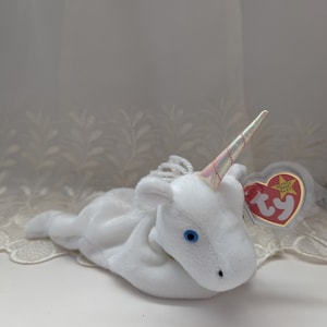 Ty Beanie Baby - Mystic The Unicorn (8in) Iridescent Horn, Coarse Mane