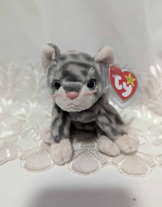 Ty Beanie Baby Silver the Tabby Cat 6in Etsy