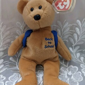Ty Beanie Baby - Books The Bear With Blue Backpack - Back To School Mint  Plush Toy (8.5in)