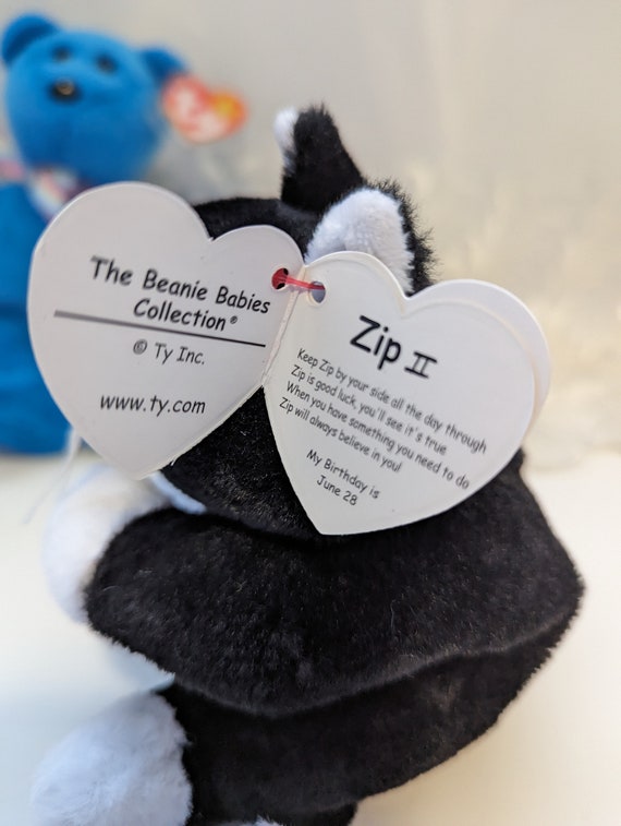 Ty Beanie Babies - Zip II the Cat, Nanook II the Husky, Teddy II