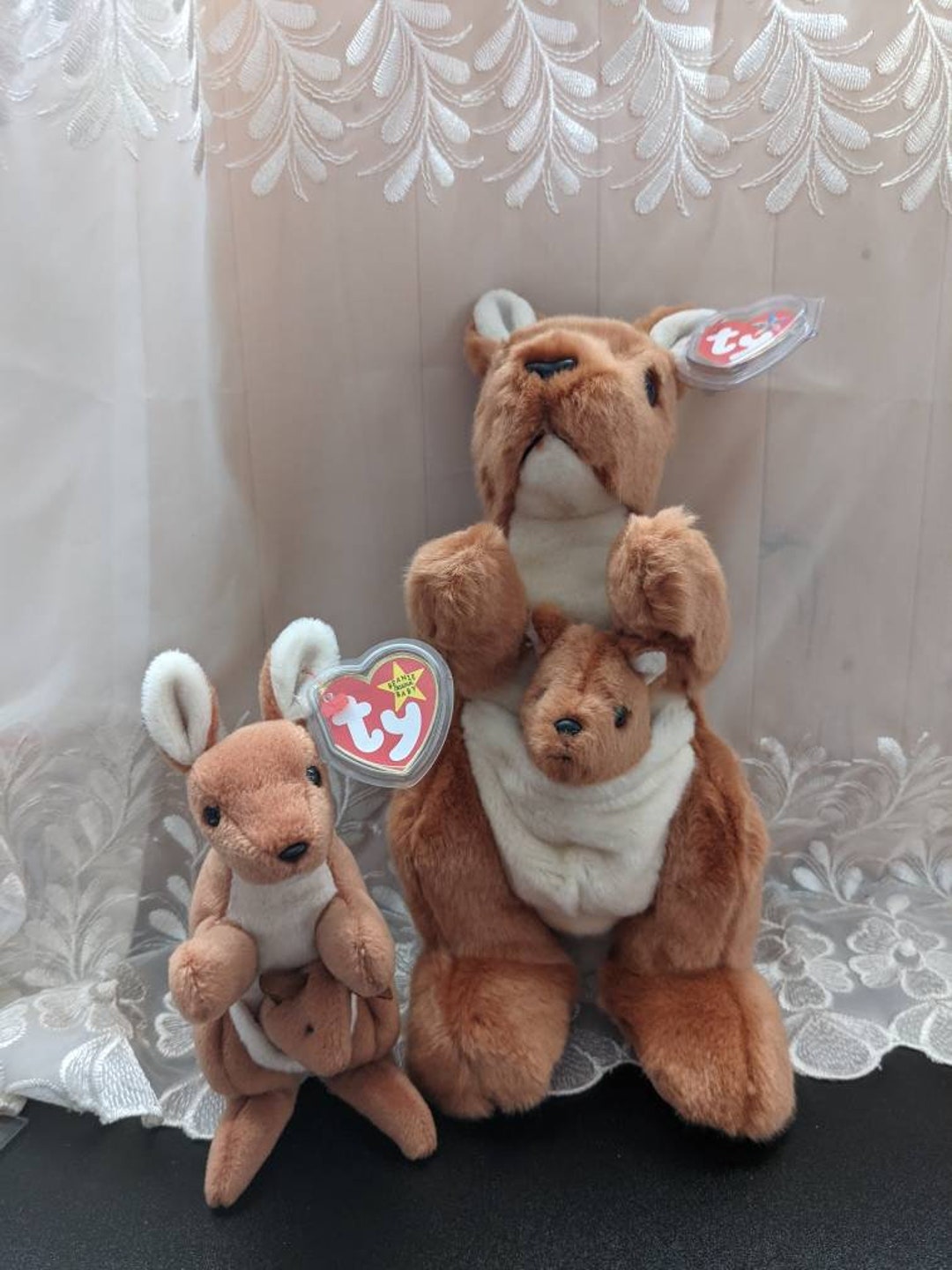 Ty Pouch the Kangaroo Beanie Baby Beanie Buddy Lot Mint Etsy