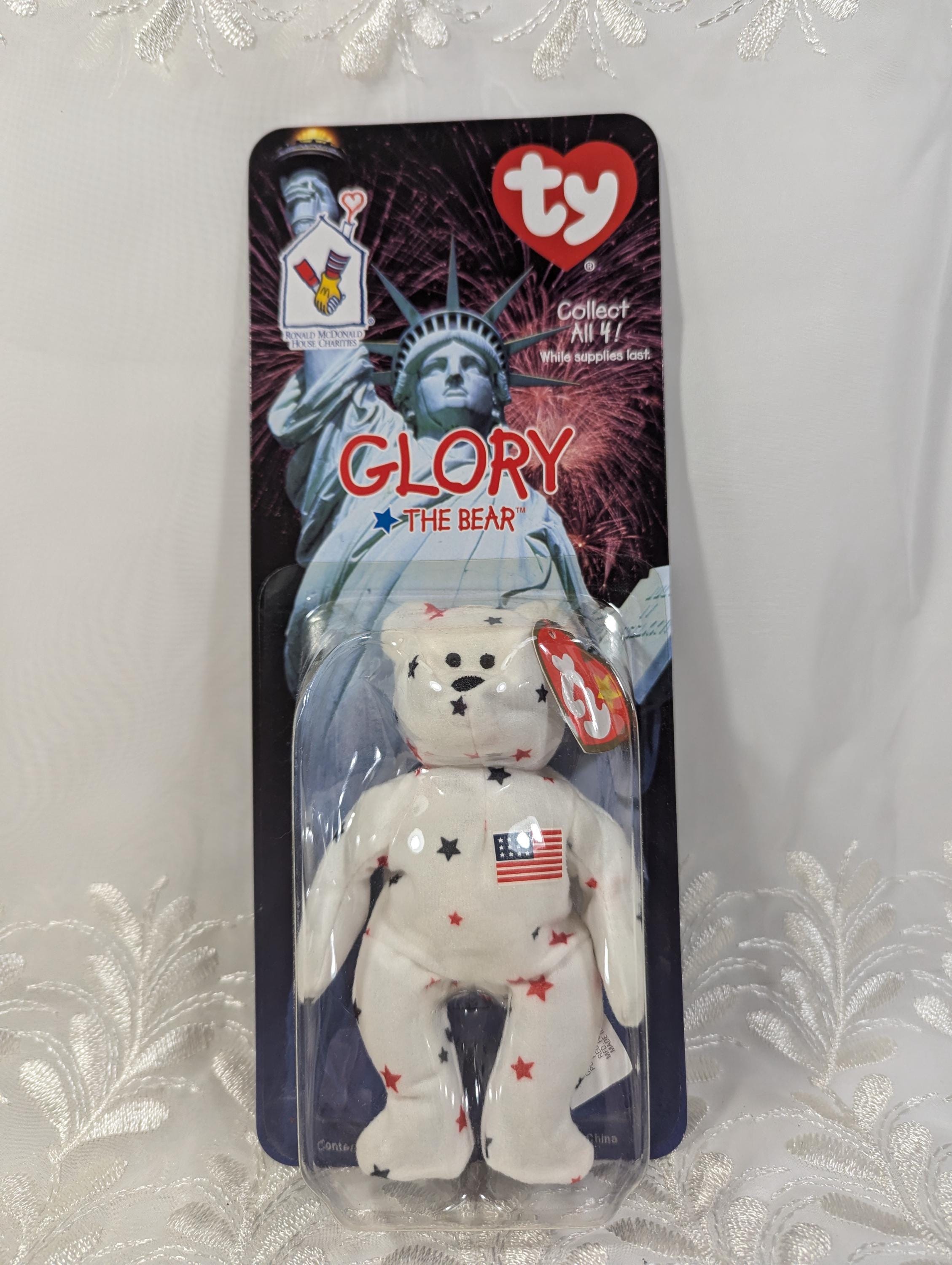 Ty Mcdonald's Teenie Beanie - Glory the American bear (5in) New in package