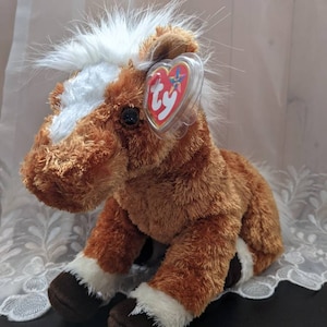 Trotter The Brown Horse Ty Beanie Buddy -  Mint  Vintage Plush Toy (12in)