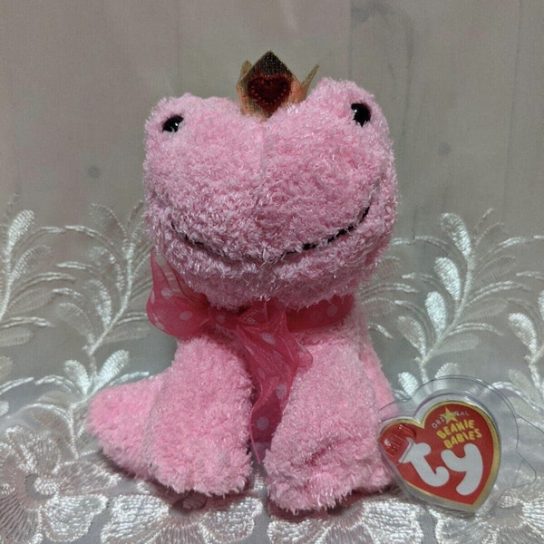 Ty Beanie Baby - Kissable the Pink Frog (6 inch) Near Mint