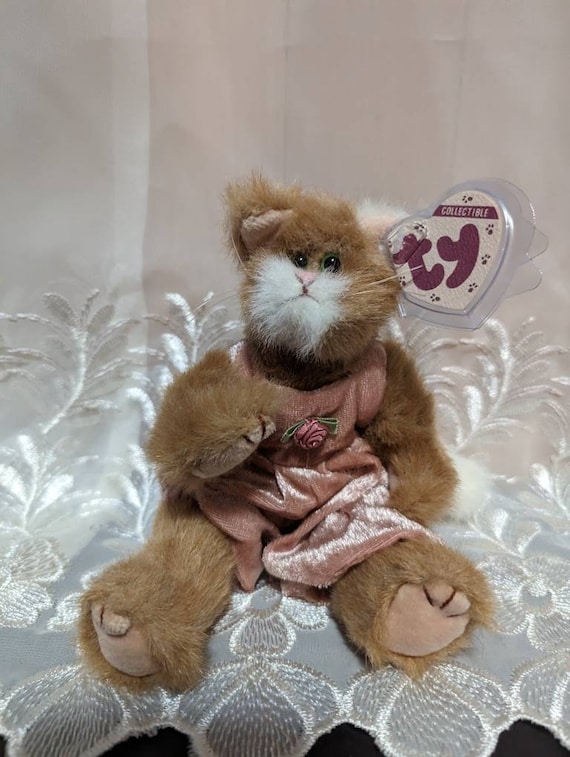 TY Attic Treasure Collection - Pouncer the Orange Cat - Mint Rare