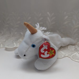 Ty Beanie Baby - Mystic The Unicorn (8in)Tan Horn, Coarse Mane
