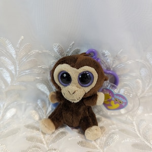 Ty Beanie Boo Clip Coconut the Monkey (3in) Plastic Keychain