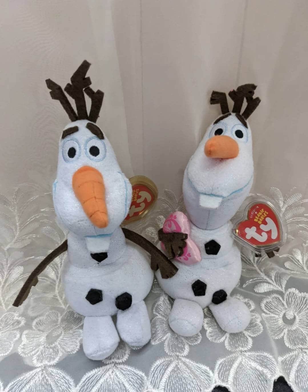 Ty Beanie Babies Olaf Olaf With Heart the Snowman From Frozen Lot of 2 Near Mint Plush Toy 8in Sold as Set Etsy UK