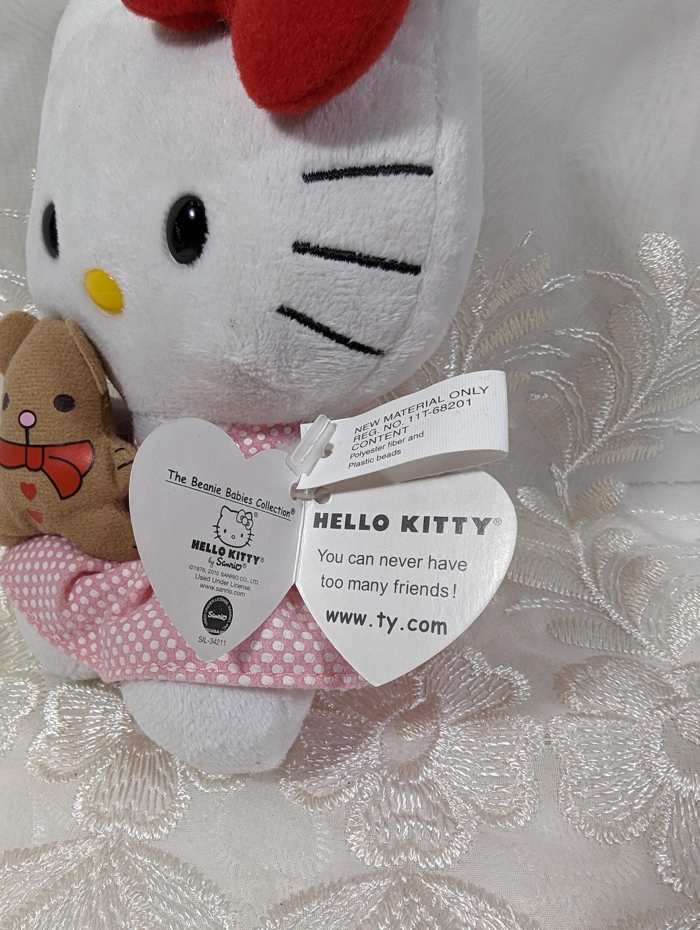 Ty Beanie Baby - Hello Kitty in Pink Dress Holding Teddy 