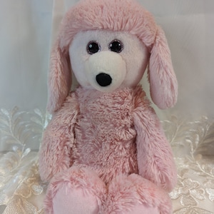Ty Cuddlys Collection - Pricilla The Pink Poodle Dog - Rare Collectible Plush Toy (13in) No Hang Tag.