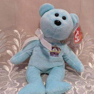 Ty Beanie Baby - Queen Elizabeth II The Blue Bear Commemoration Plush Toy (9in) - *Rare UK Exclusive