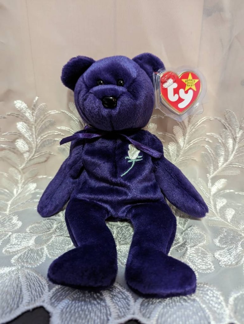 Ty Beanie Baby Princess the Purple Bear Princess Diana Etsy