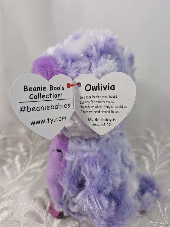 Ty Beanie Boos Owlivia the Purple Owl (6in) UK