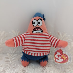 Ty Beanie Baby - First Mate Patrick The Pirate Starfish From Spongebob (7in) Near Mint