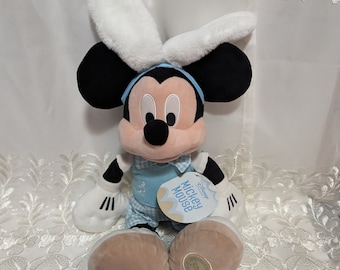 Disney - Mickey Mouse de Páscoa (48 cm) Pelúcia com Orelhas de Coelho Brancas