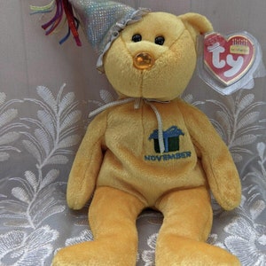 Ty Beanie Baby - November Birthday Bear With Hat (9in)