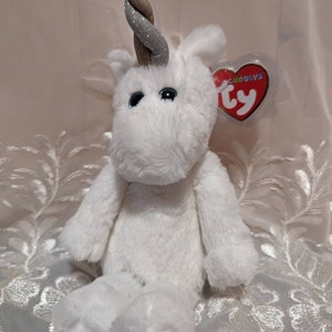 Ty Cuddlys - Angus The White Unicorn - Mint Plush Toy (8in)