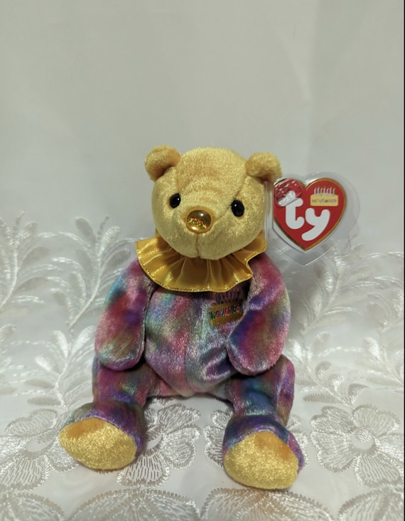 Ty Beanie Baby - November Birthday Clown Bear (6in)