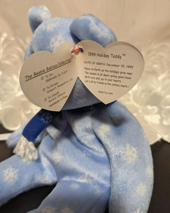 Bear Beanie Ty 1999 Holiday Teddy Bear Christmas Teddy Beanie Baby